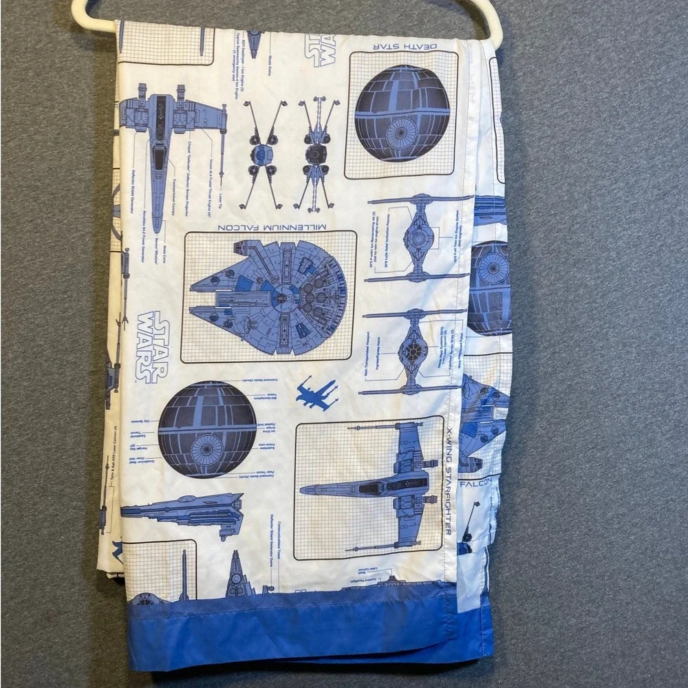 Star Wars Kohls Collection Blue Blueprint Sheet and One Pillowcase Set